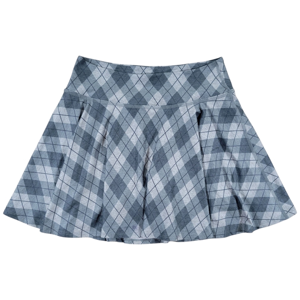 Beyond Yoga Blue Gray Argyle Tennis Skort